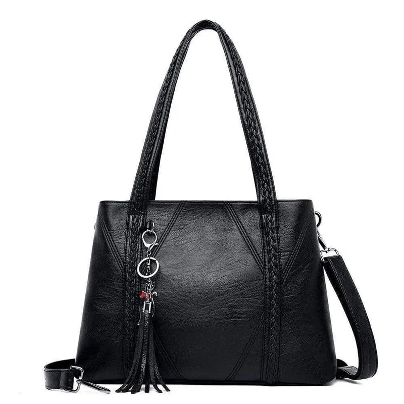 Mode Quaste Luxus weiche Leder Handtasche Damen Tasche Designer weibliche Umhängetasche Schulter