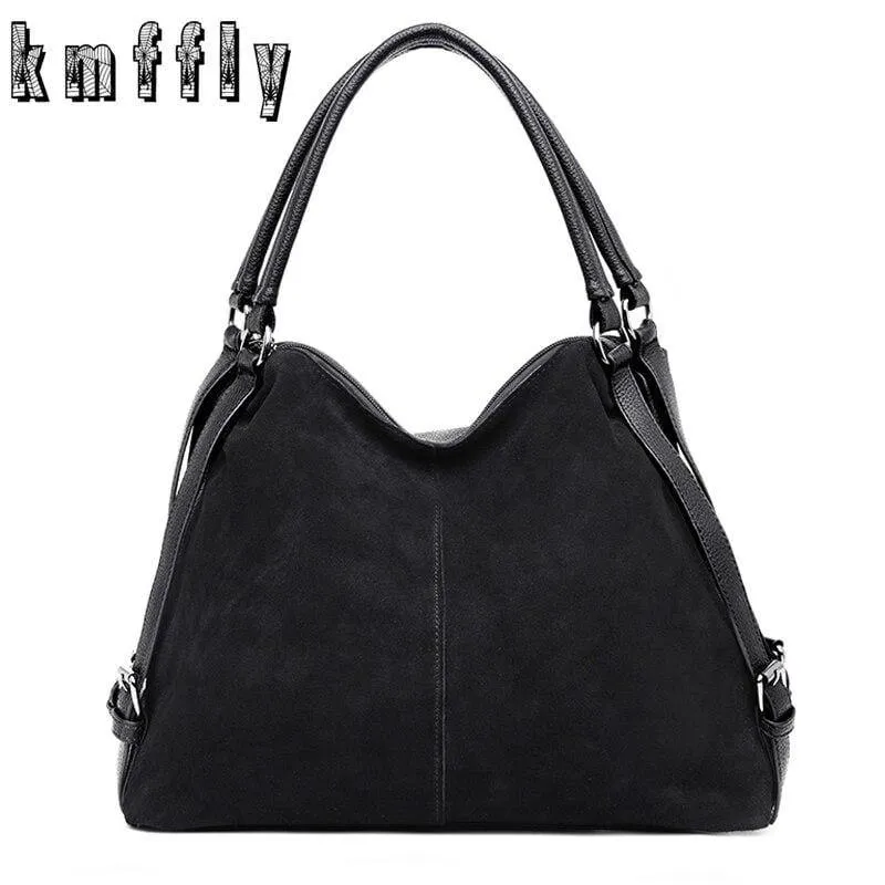 Vintage Nubuk Leder Taschen Größere Totes Frauen Umhängetaschen Alle-match Faux Wildleder Schulter Tasche