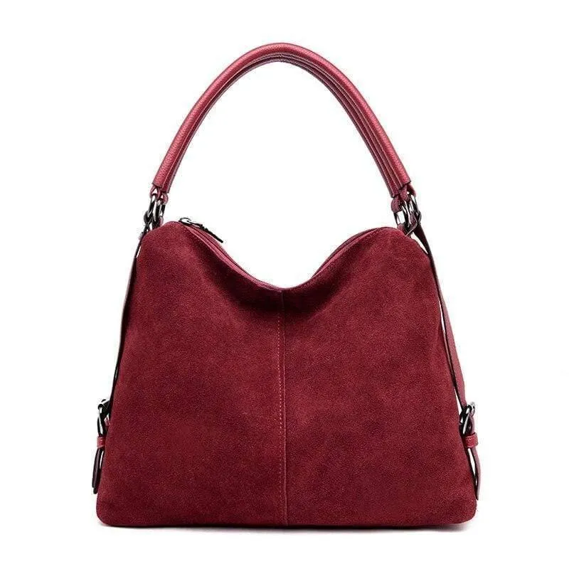 Vintage Nubuk Leder Taschen Größere Totes Frauen Umhängetaschen Alle-match Faux Wildleder Schulter Tasche
