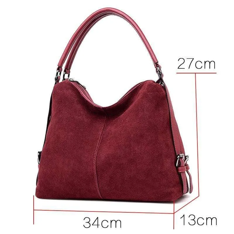 Vintage Nubuk Leder Taschen Größere Totes Frauen Umhängetaschen Alle-match Faux Wildleder Schulter Tasche