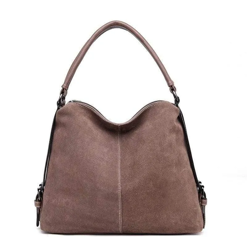 Vintage Nubuk Leder Taschen Größere Totes Frauen Umhängetaschen Alle-match Faux Wildleder Schulter Tasche