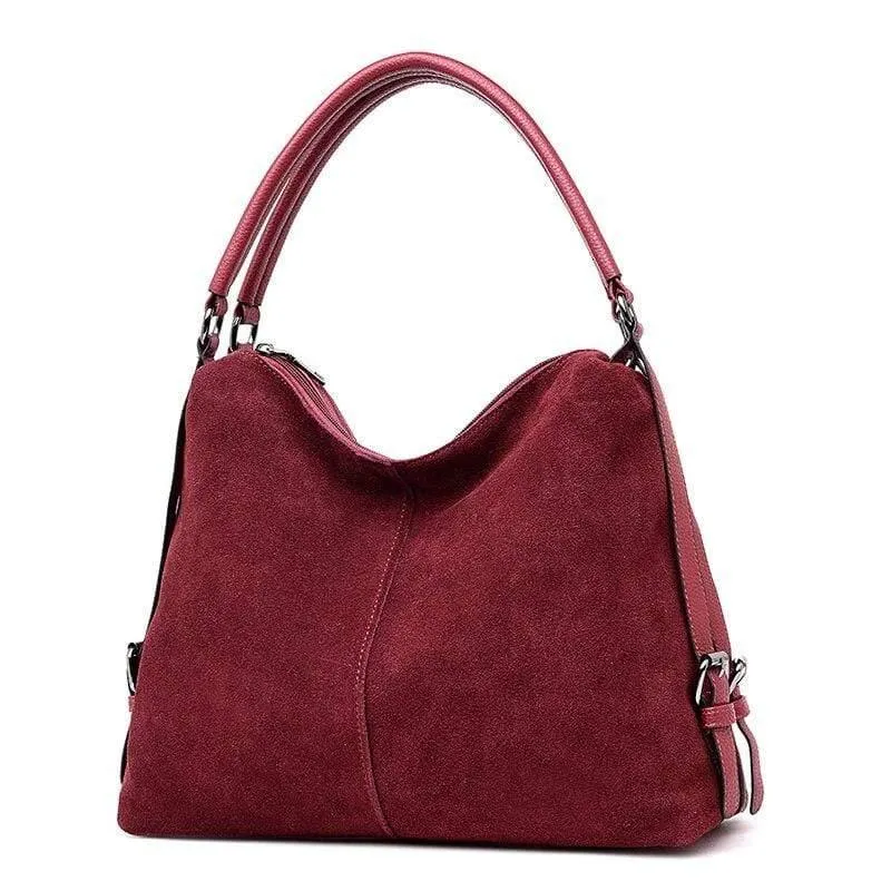 Vintage Nubuk Leder Taschen Größere Totes Frauen Umhängetaschen Alle-match Faux Wildleder Schulter Tasche