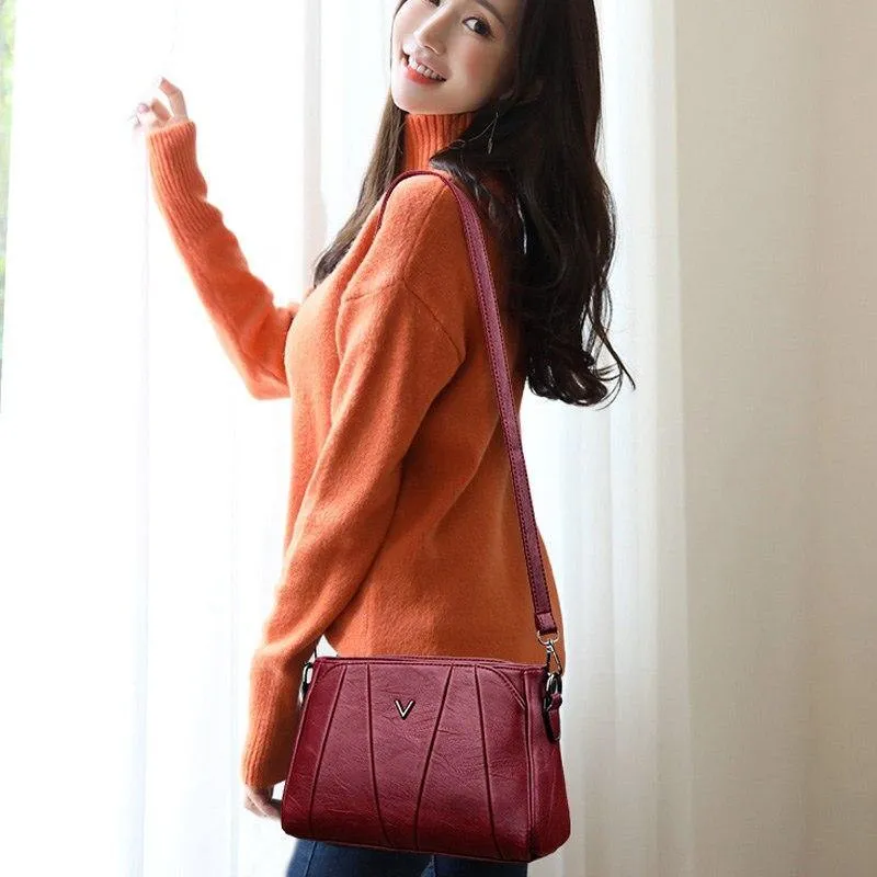 Frauen Messenger Bags Kleine Leder Umhängetasche Weibliche Sac a Main Vintage Flap Damen Tasche