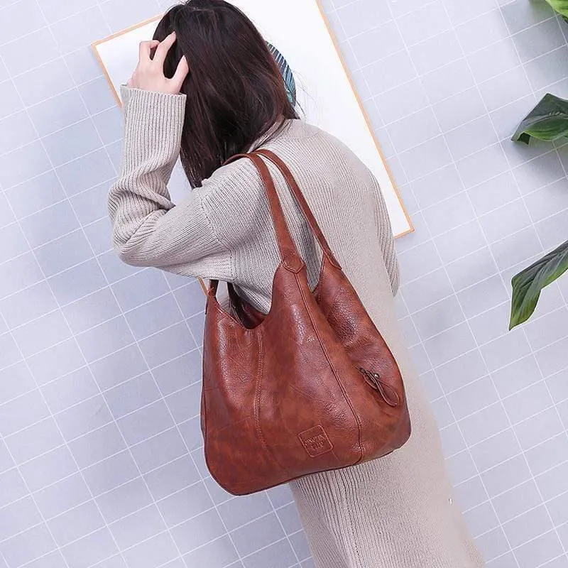 Ledertaschen Frauen Beuteltasche Damen Handtaschen Mode Große Frauen Umhängetasche Vintage