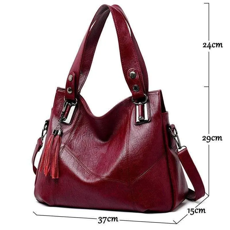 Damenhandtasche Echtes Leder Tragetaschen Quaste Luxus Damen Umhängetaschen Damen Leder