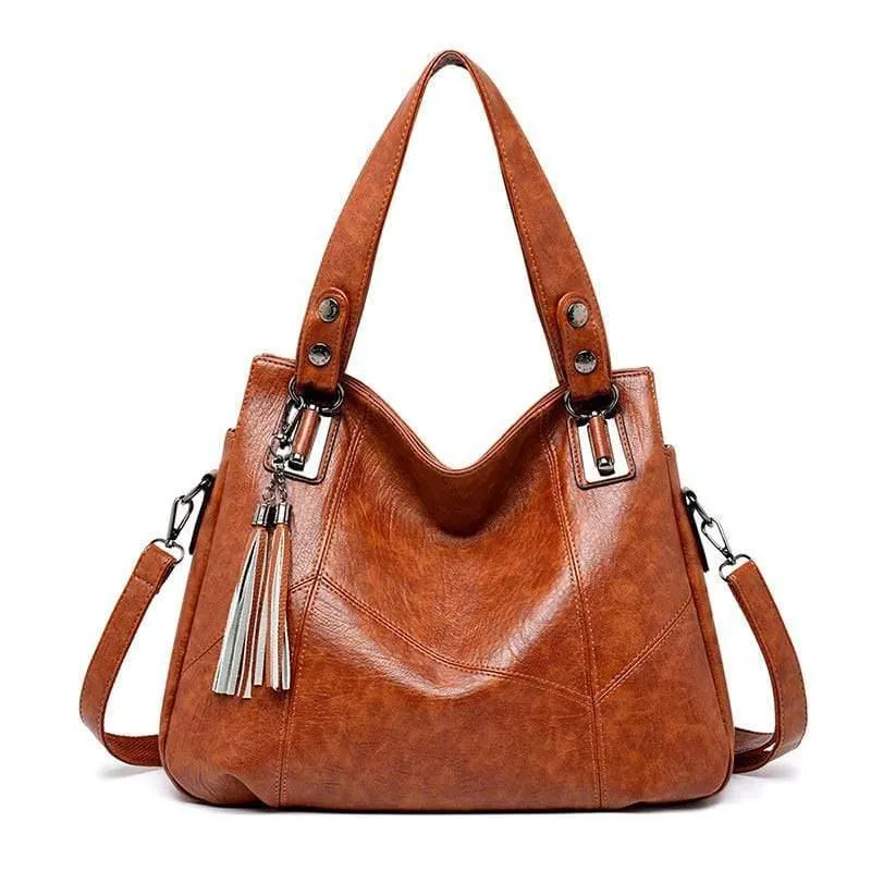Damenhandtasche Echtes Leder Tragetaschen Quaste Luxus Damen Umhängetaschen Damen Leder