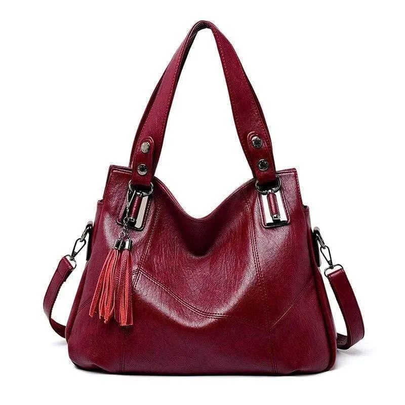 Damenhandtasche Echtes Leder Tragetaschen Quaste Luxus Damen Umhängetaschen Damen Leder