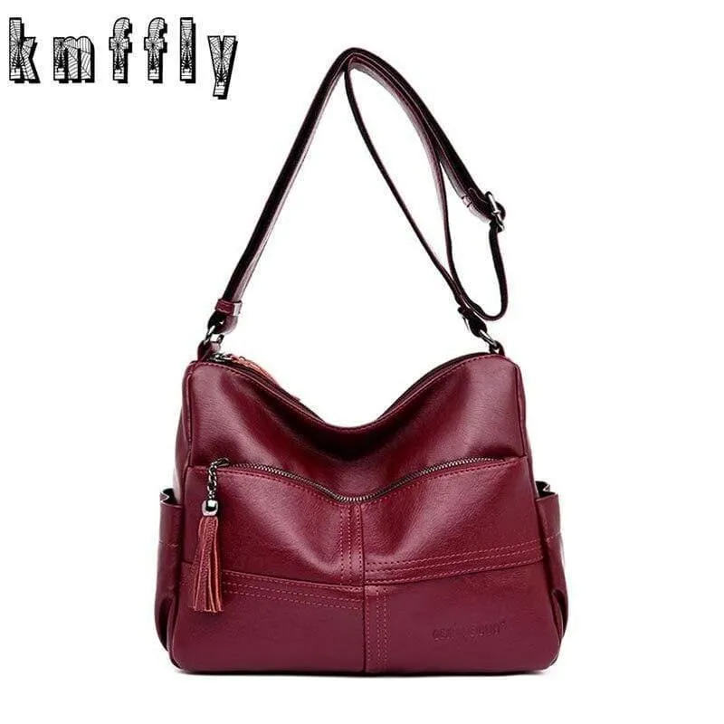 Frauen Leder Top-Griff Taschen Handtaschen Frauen Berühmte Marken Weibliche Casual Umhängetasche