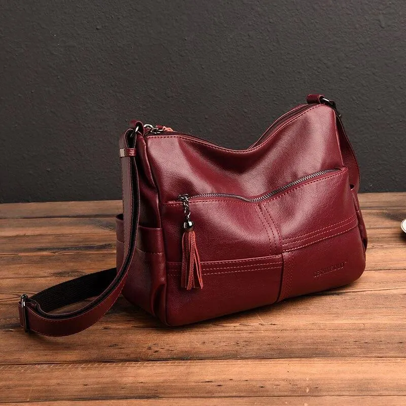 Frauen Leder Top-Griff Taschen Handtaschen Frauen Berühmte Marken Weibliche Casual Umhängetasche