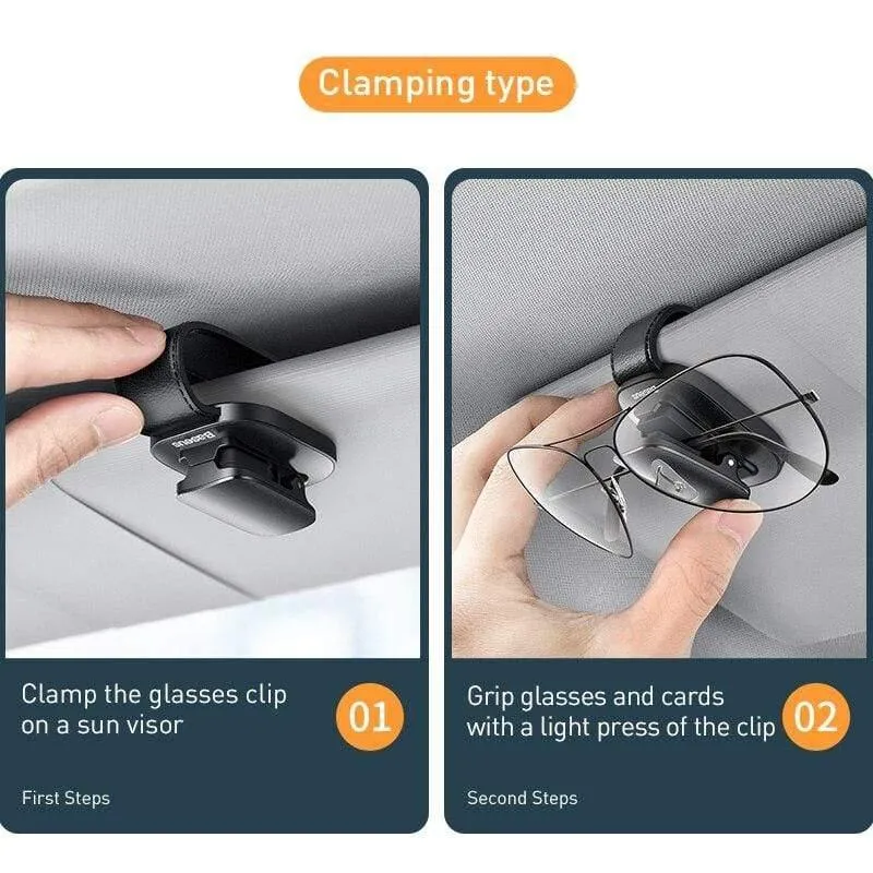 Baseus Car Brillenetui Auto Sonnenblende Brillenhalter Sonnenbrillen Clip Card Tickethalter Pen Case Clip Box Universelles Zubehör