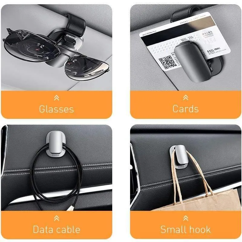 Baseus Car Brillenetui Auto Sonnenblende Brillenhalter Sonnenbrillen Clip Card Tickethalter Pen Case Clip Box Universelles Zubehör