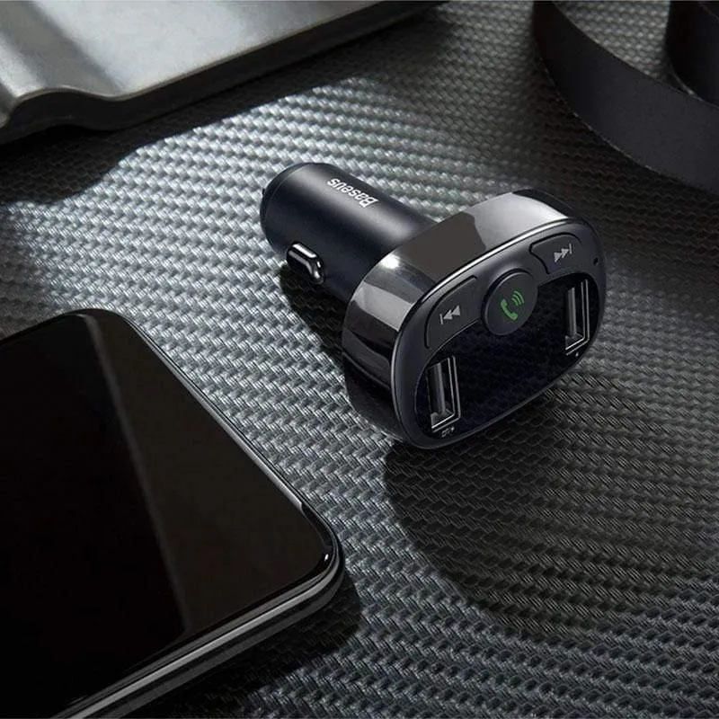 Baseus FM Transmitter Aux Modulator Drahtlos Bluetooth Freisprecheinrichtung Car Audio MP3-Player Schnellladung Dual USB Autoladegerät (SCHWARZ)