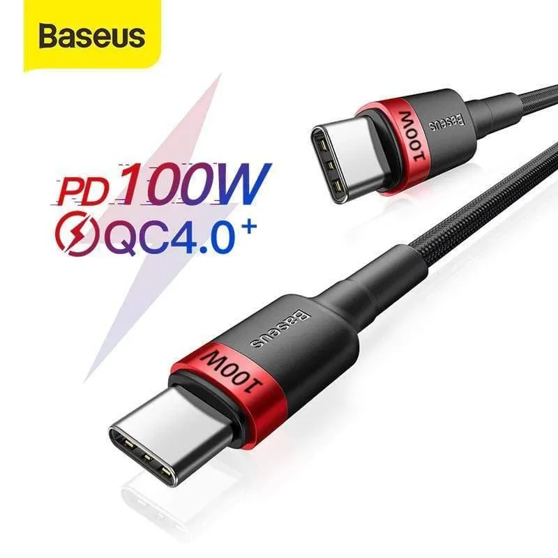 Baseus USB C auf USB Typ C Kabel für Xiaomi Redmi Note 8 Pro Quick Charge 4.0 PD 100 W Schnellladung für MacBook Pro Ladekabel