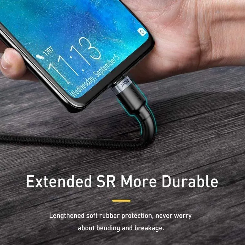 Baseus USB C auf USB Typ C Kabel für Xiaomi Redmi Note 8 Pro Quick Charge 4.0 PD 100 W Schnellladung für MacBook Pro Ladekabel