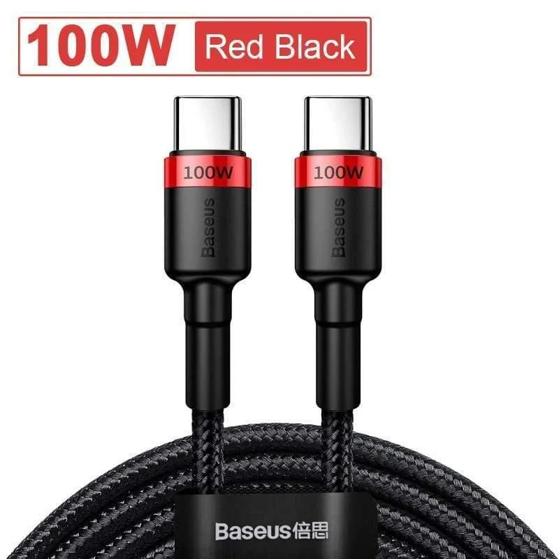 Baseus USB C auf USB Typ C Kabel für Xiaomi Redmi Note 8 Pro Quick Charge 4.0 PD 100 W Schnellladung für MacBook Pro Ladekabel