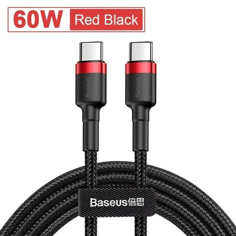 Baseus USB C auf USB Typ C Kabel für Xiaomi Redmi Note 8 Pro Quick Charge 4.0 PD 100 W Schnellladung für MacBook Pro Ladekabel