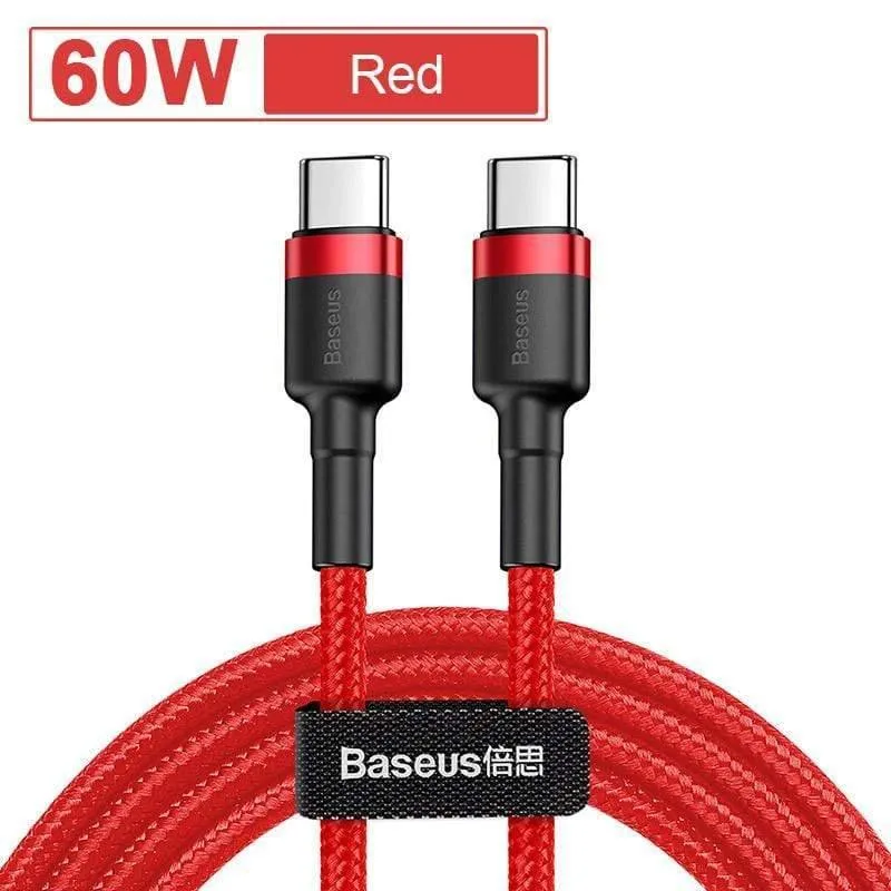 Baseus USB C auf USB Typ C Kabel für Xiaomi Redmi Note 8 Pro Quick Charge 4.0 PD 100 W Schnellladung für MacBook Pro Ladekabel