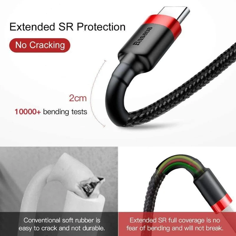 Baseus USB Typ C Kabel für Samsung S10 S9 Quick Charge 3.0 Kabel USB C Schnellladung für Huawei P30 Xiaomi USB-C Ladekabel