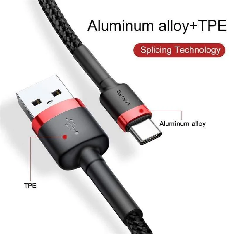 Baseus USB Typ C Kabel für Samsung S10 S9 Quick Charge 3.0 Kabel USB C Schnellladung für Huawei P30 Xiaomi USB-C Ladekabel