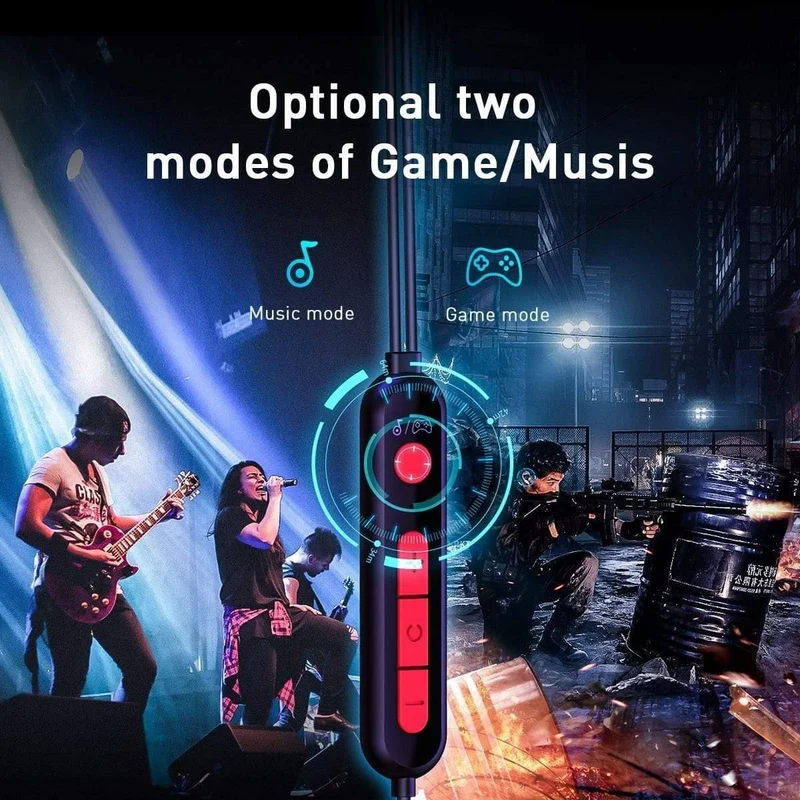 Baseus GAMO C18 Typ C Gaming-Kopfhörer mit RGB Light Earhook Kabelgebundener In-Ear-Bass-Stereo-Kopfhörer für PS4 PC Computer Gamer
