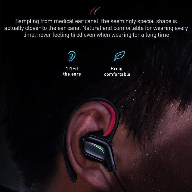 Baseus GAMO C18 Typ C Gaming-Kopfhörer mit RGB Light Earhook Kabelgebundener In-Ear-Bass-Stereo-Kopfhörer für PS4 PC Computer Gamer
