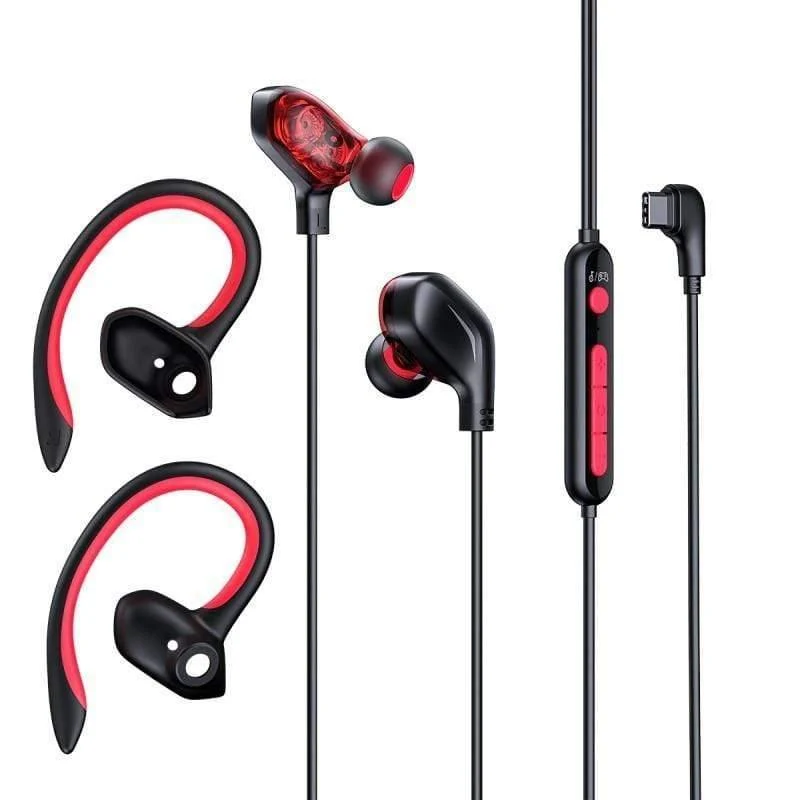 Baseus GAMO C18 Typ C Gaming-Kopfhörer mit RGB Light Earhook Kabelgebundener In-Ear-Bass-Stereo-Kopfhörer für PS4 PC Computer Gamer