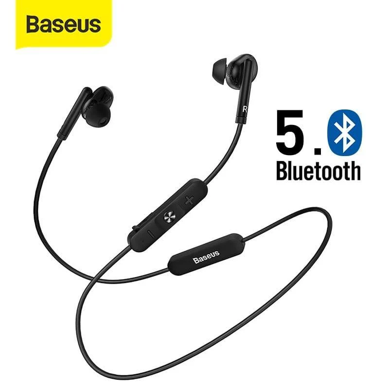 Baseus Wireless Bluetooth-Kopfhörer Sport Wasserdichter Nackenbügel-Kopfhörer Hi-Fi-Stereo-Headset Unterstützung für iOS- / Android-Telefone HD-Anruf