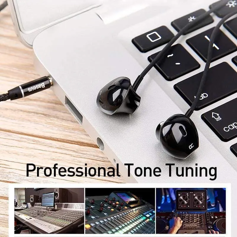 Baseus 6D Stereo-In-Ear-Kopfhörer Kopfhörer Kabelgebundene Bass-Sound-Ohrhörer für Xiaomi 3.5-mm-Typ-C-Ohrhörer