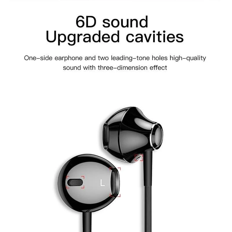 Baseus 6D Stereo-In-Ear-Kopfhörer Kopfhörer Kabelgebundene Bass-Sound-Ohrhörer für Xiaomi 3.5-mm-Typ-C-Ohrhörer