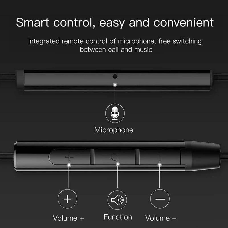 Baseus 6D Stereo-In-Ear-Kopfhörer Kopfhörer Kabelgebundene Bass-Sound-Ohrhörer für Xiaomi 3.5-mm-Typ-C-Ohrhörer
