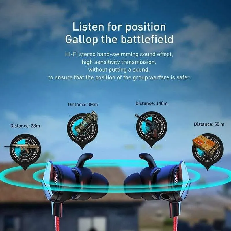 Baseus 3.5-mm-In-Ear-Gaming-Kopfhörer für Pubg-Controller GAMO-15 3D-Stereo-Kopfhörer für mobile Pubg-Gamer mit abnehmbarem HD-Mikrofon