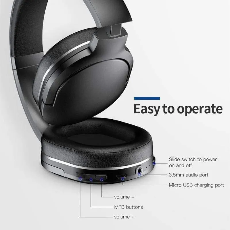 Baseus D02 Bluetooth-Kopfhörer Faltbares Bluetooth-Headset Drahtlose Kopfhörer Tragbarer Bluetooth-Kopfhörer mit Mikrofon für Telefon