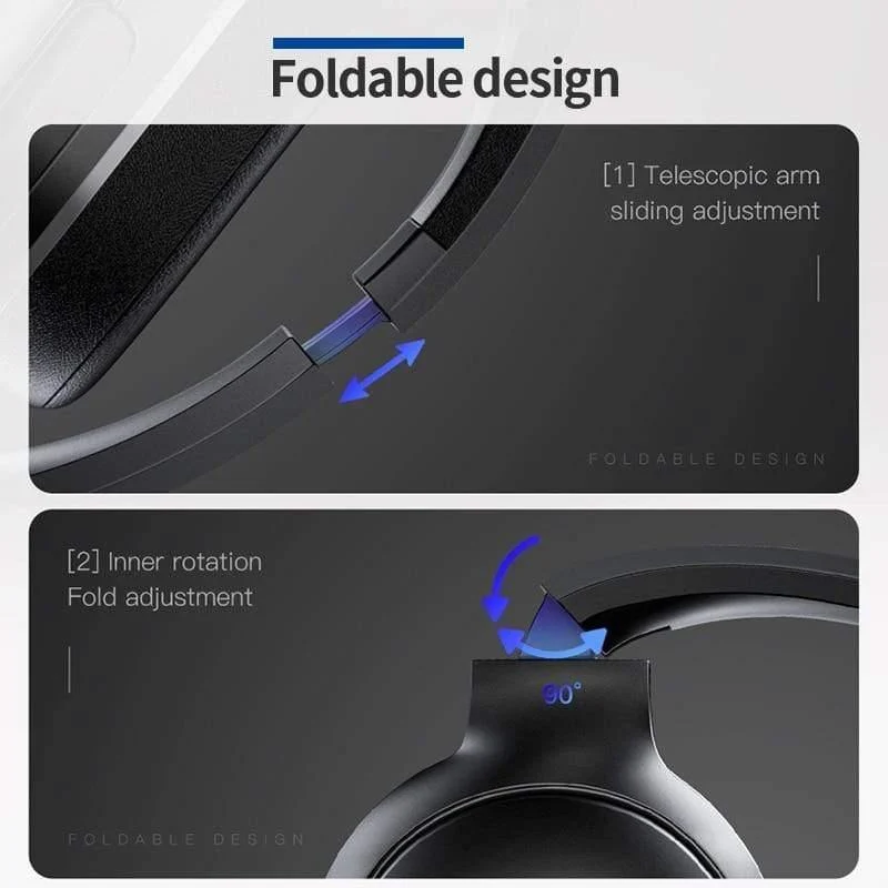 Baseus D02 Bluetooth-Kopfhörer Faltbares Bluetooth-Headset Drahtlose Kopfhörer Tragbarer Bluetooth-Kopfhörer mit Mikrofon für Telefon