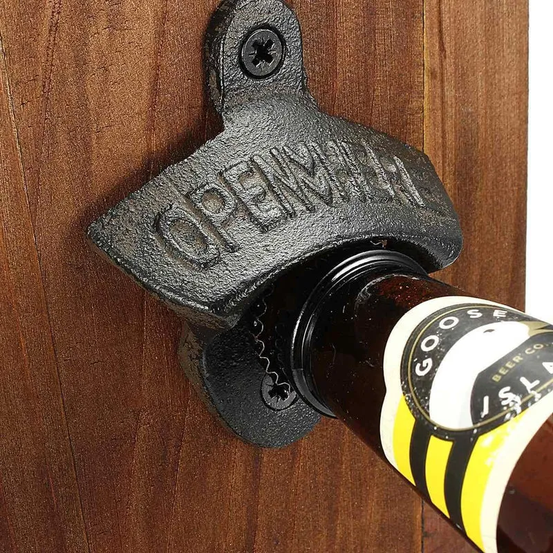 Vintage Wand Flaschenöffner Antik Eisen Wand Bar Bierglas Flaschenöffner Küche Werkzeuge Wand Decro Bierkappenöffner