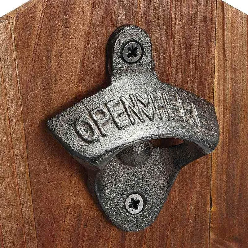 Vintage Wand Flaschenöffner Antik Eisen Wand Bar Bierglas Flaschenöffner Küche Werkzeuge Wand Decro Bierkappenöffner