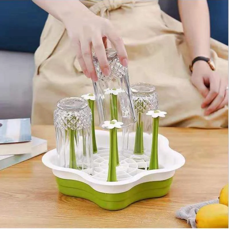 Kreativer Küchenbecher-Abflussständer, Haushaltskunststoff, 6 Pflaumen-Wasserbecher-Lagerregal