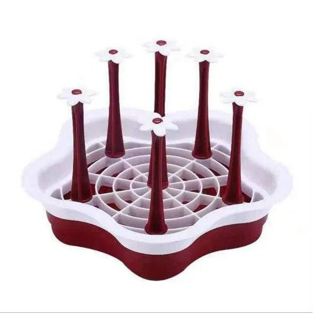 Kreativer Küchenbecher-Abflussständer, Haushaltskunststoff, 6 Pflaumen-Wasserbecher-Lagerregal