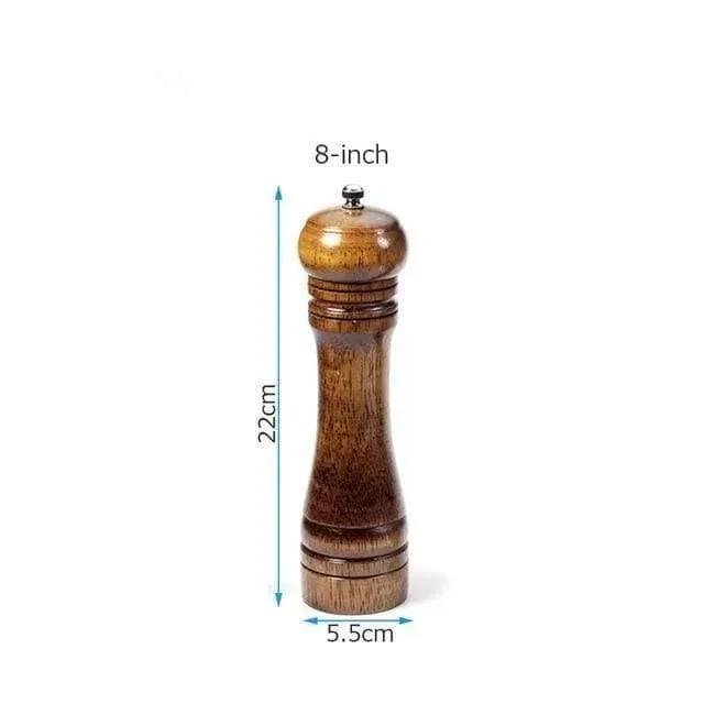 Salz- und Pfeffermühlen, Massivholz-Pfeffermühle mit stark einstellbarer Keramikmühle 5 "8" 10 "- Küchenhelfer von Leeseph