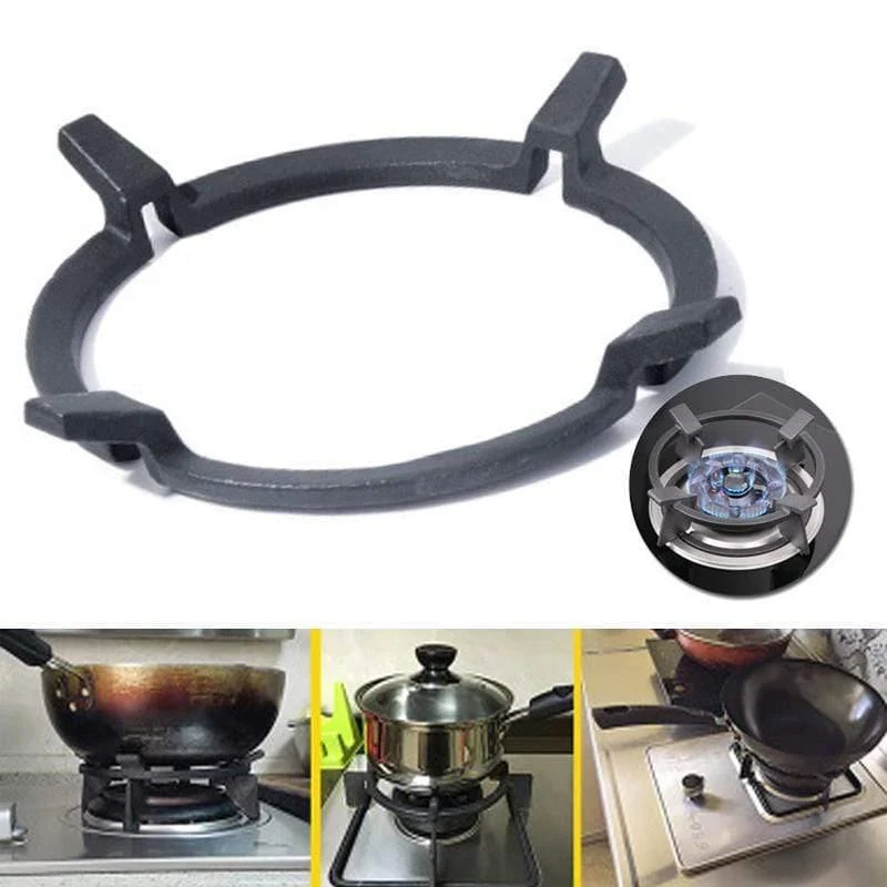 1 stück Black Wok Steht Gusseisen Wok Pan Unterstützung Rack Für Brenner Gas Kochfelder Herde Herde Küche Liefert Werkzeug Zubehör