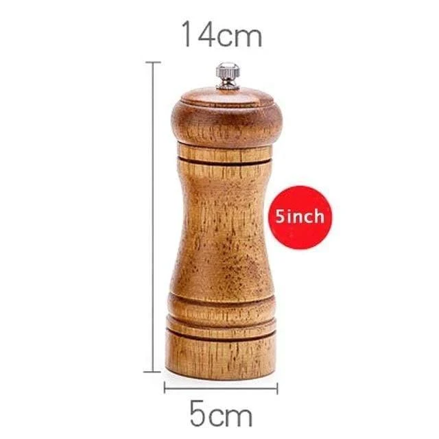 Manuelle Pfeffermühle aus Eichenholz, Salz- und Pfeffermühle, Mehrzweck-Menge, 5 cm, 8 cm, 10 cm, Küchenwerkzeug mit Keramikmahlwerk