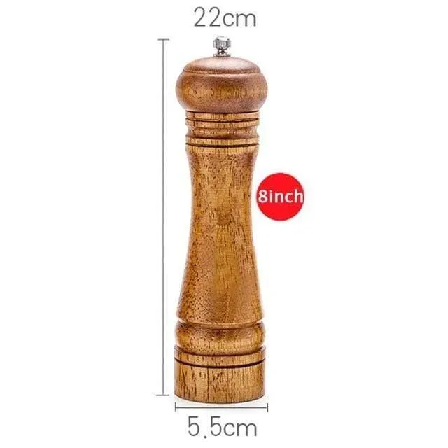 Manuelle Pfeffermühle aus Eichenholz, Salz- und Pfeffermühle, Mehrzweck-Menge, 5 cm, 8 cm, 10 cm, Küchenwerkzeug mit Keramikmahlwerk