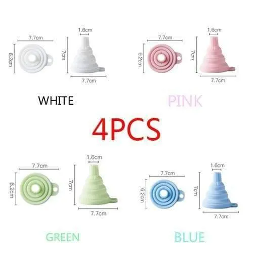 4PCS Küche Hause Tragbare Falten Trichter Teleskop Langen Hals Trichter Kreative Haushalt Flüssigkeit Silicagel Trichter Küche Werkzeuge
