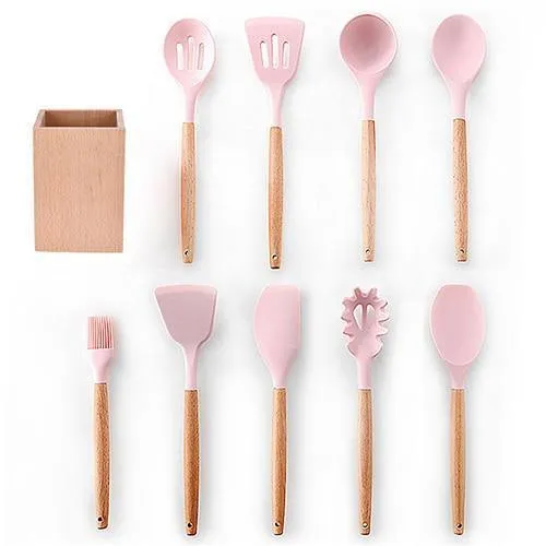 9/10/12 stücke Kochen Werkzeuge Set Premium Silikon Küche Kochutensilien Set Mit Aufbewahrungsbox Turner Zange Spatel Suppenlöffel