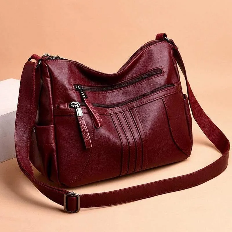 Weiche Leder Reißverschluss Luxus Handtaschen Damen Taschen Designer weibliche Schulter Umhängetaschen