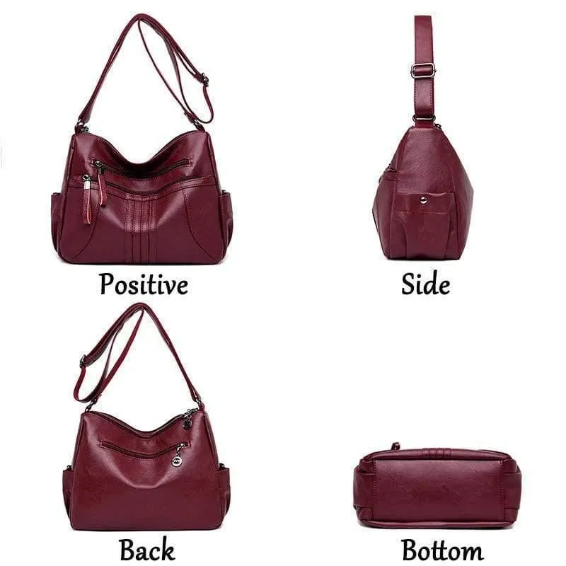 Weiche Leder Reißverschluss Luxus Handtaschen Damen Taschen Designer weibliche Schulter Umhängetaschen