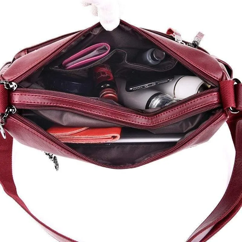 Weiche Leder Reißverschluss Luxus Handtaschen Damen Taschen Designer weibliche Schulter Umhängetaschen