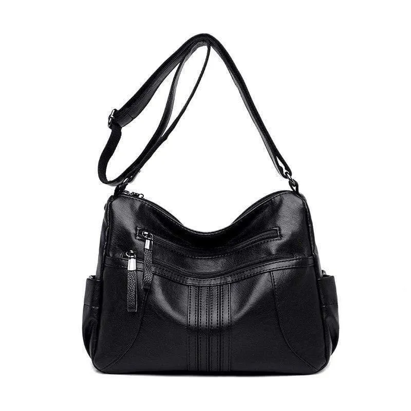 Weiche Leder Reißverschluss Luxus Handtaschen Damen Taschen Designer weibliche Schulter Umhängetaschen
