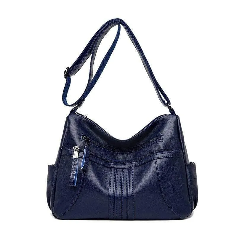 Weiche Leder Reißverschluss Luxus Handtaschen Damen Taschen Designer weibliche Schulter Umhängetaschen