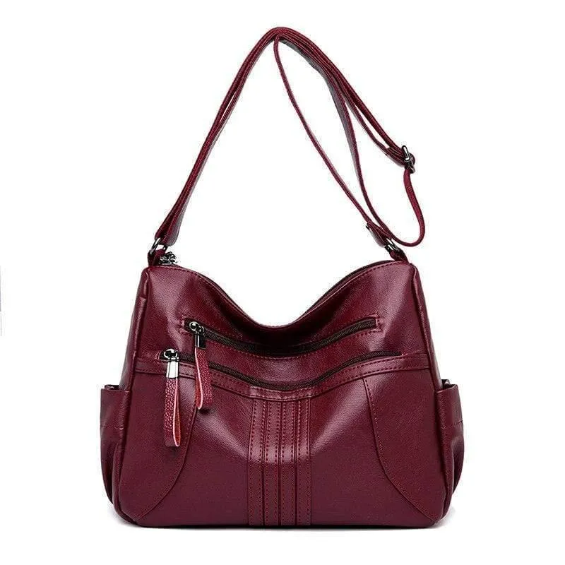 Weiche Leder Reißverschluss Luxus Handtaschen Damen Taschen Designer weibliche Schulter Umhängetaschen
