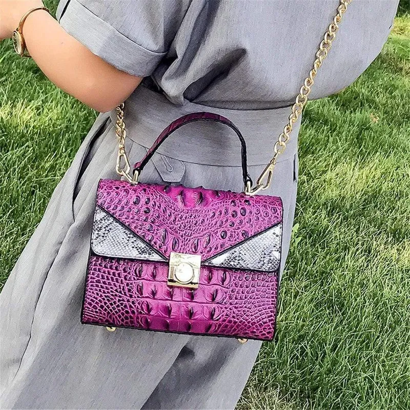 Qualität Luxus Alligator Dame Taschen Neue Retro PU Leder Frauen Einzelne Umhängetasche Modekette